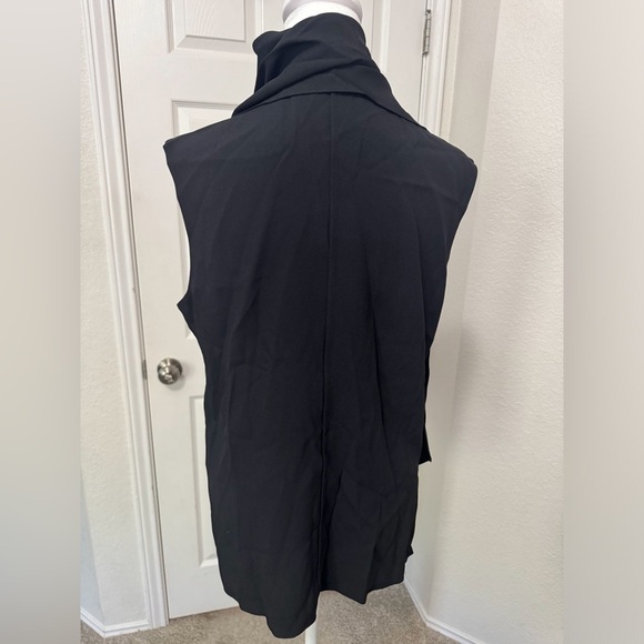 Adam Lippes Black Crepe Scarf Wrap Shell Sleeveless Blouse Size 8 - Picture 8 of 14